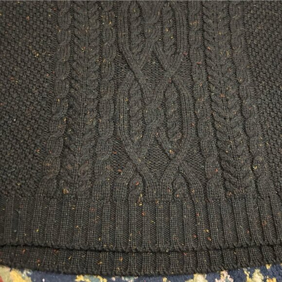 Handknit Irish Fisherman Sweater Green 2XL Wool Cableknit Chunky Grandpa Preppy - Picture 7 of 8